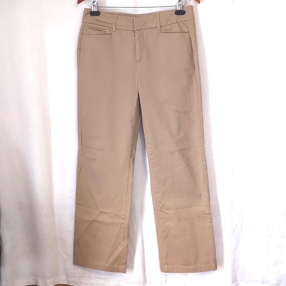 JM Collections Petite Khaki Straight Leg Pants Size 8P - Picture 1 of 4